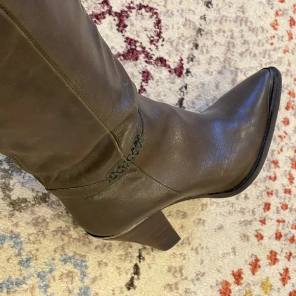 Free People Stevie Cowboy boots in Olive/Coffee Leather Size 39 - Picture 8 of 17